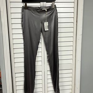 Silver satin pants